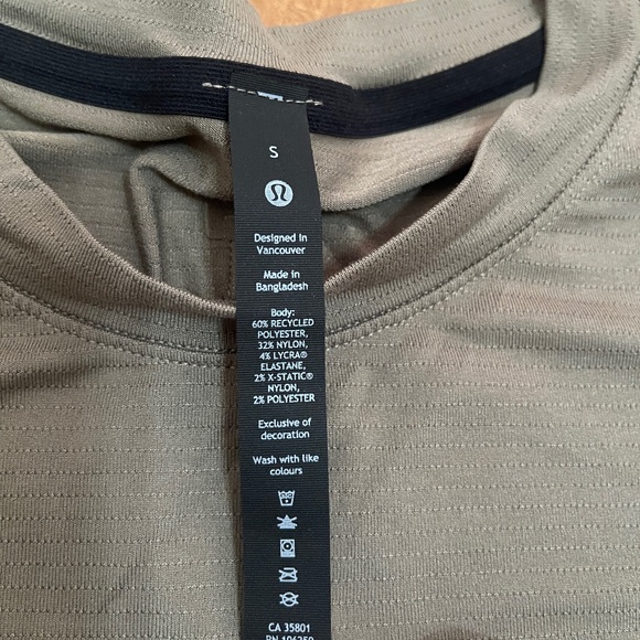 Lululemon Olive Green Shirt Size Small New Without Tag - Picture 3 of 4